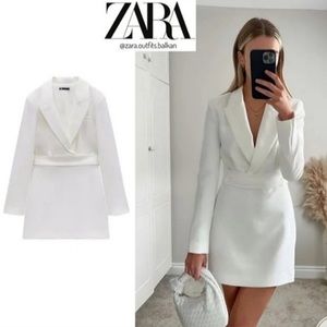 Zara blazer dress white